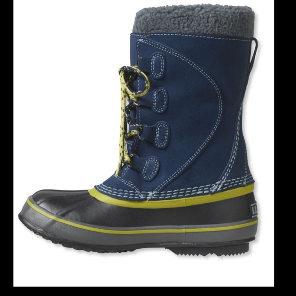 LL Bean Snow Boots 2 Leather Blue